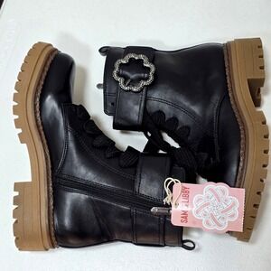 Sam and Libby Samantha Combat Boots Women 6 Lace Up Strap Buckle Whimsigoth Goth